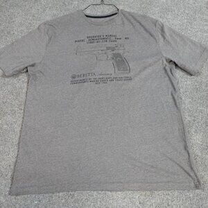 Beretta Mens T-shirt 2XL Gray Anniversary 9mm